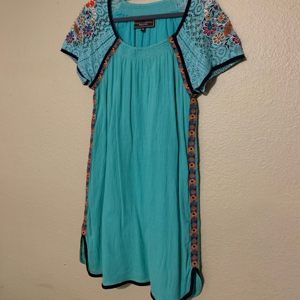 Double D Ranch Wear Turquoise Dress